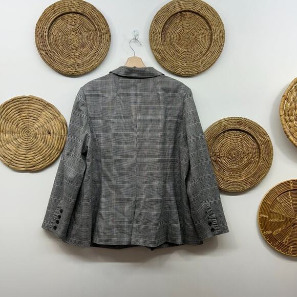 Eloquii Black White Collared Professional Houndstooth Blazer Jacket Plus Size 20 - Picture 2 of 8